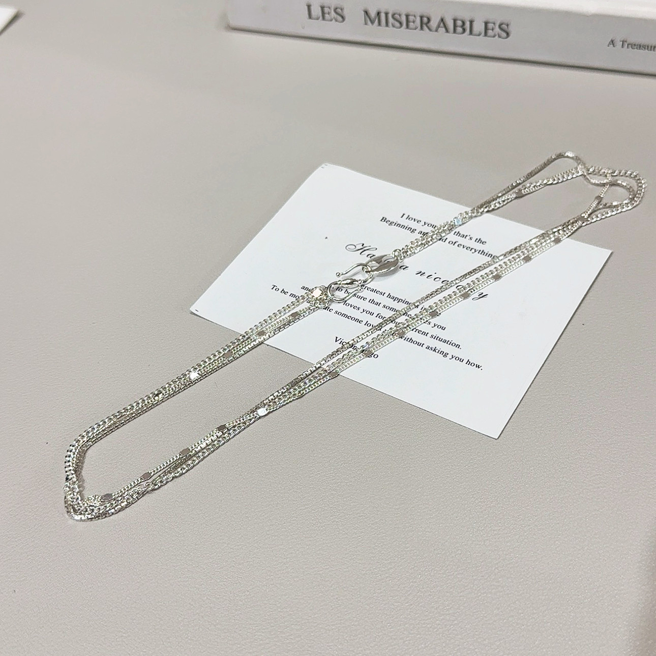 尾货孤品特价S925纯银多层叠戴项链女ins高级感轻奢锁骨链11.3克
