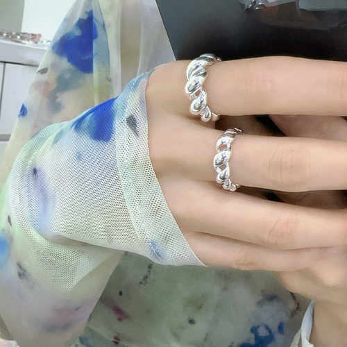 重工气质麻花韩单高级感简约戒指