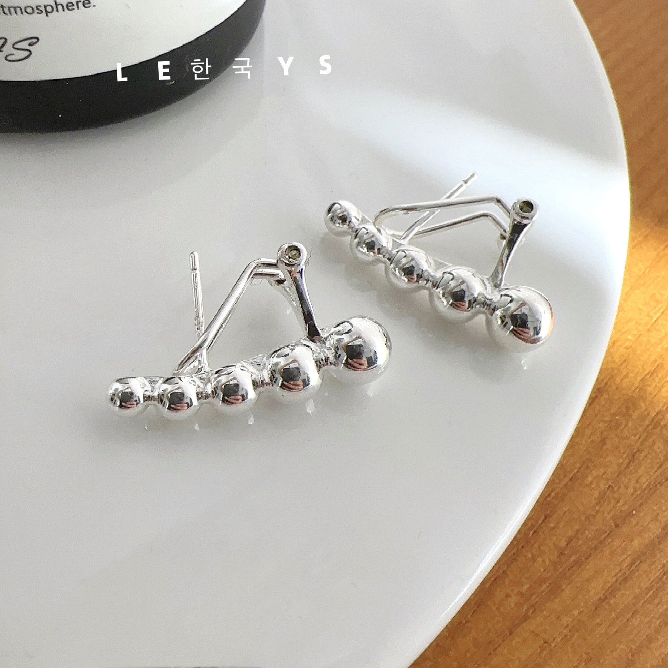 S925通体纯银耳环重工渐变