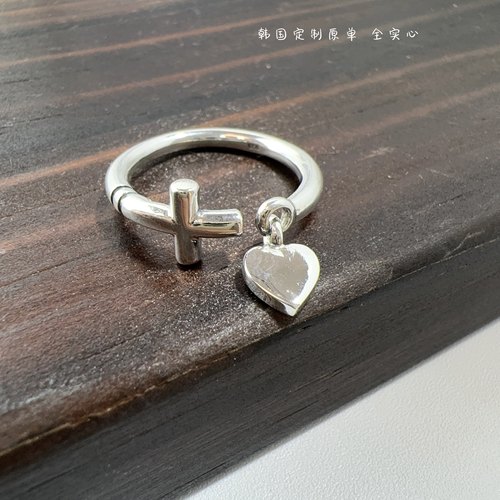 韩代S925纯银戒指小众设计高级感精致厚实小桃心百搭食指环女新款