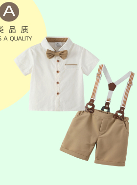 男童礼服套装夏季薄款宝宝周岁礼服小西装帅气花童儿童生日绅士装