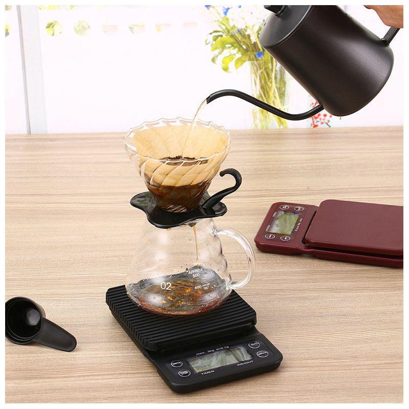 新款手冲单品咖啡电子秤 家用带计时厨房食品称重器精准01g