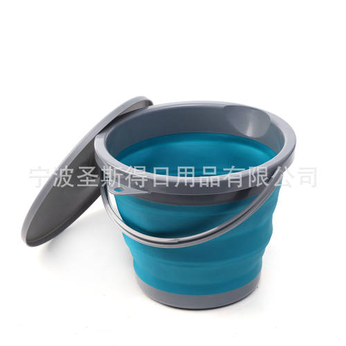 可折叠5L水桶带盖车载洗车钓鱼便携式户外旅行家用小伸缩桶