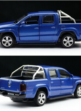 彩珀1:46合金车模大众Amarok皮卡货车儿童玩具模型回力开门67036