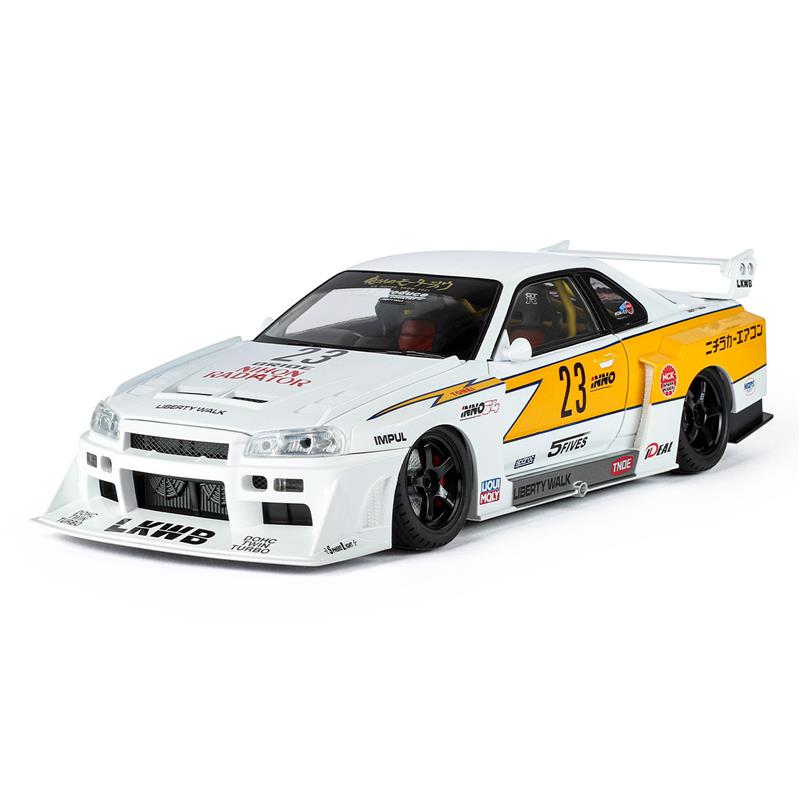 超大号合金1:18天际线GTR赛道改装车模型低趴仿真可拆卸轮胎玩具