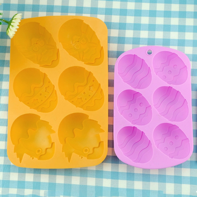 6连鸡蛋硅胶蛋糕模具食品级耐高温复活节彩蛋巧克力diy烘焙工具