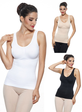 cami shapers女士塑身衣背心无痕文胸瑜伽打底收腹托胸黑运动内衣