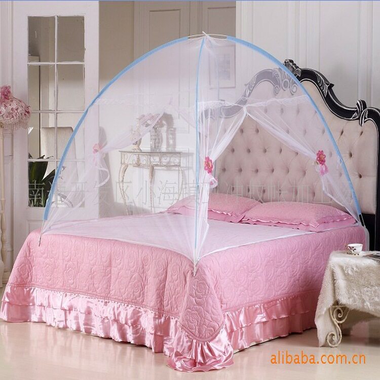 蒙古包蚊帐免安装钢丝有底无底折叠式单双门魔术蚊帐Mosquito net