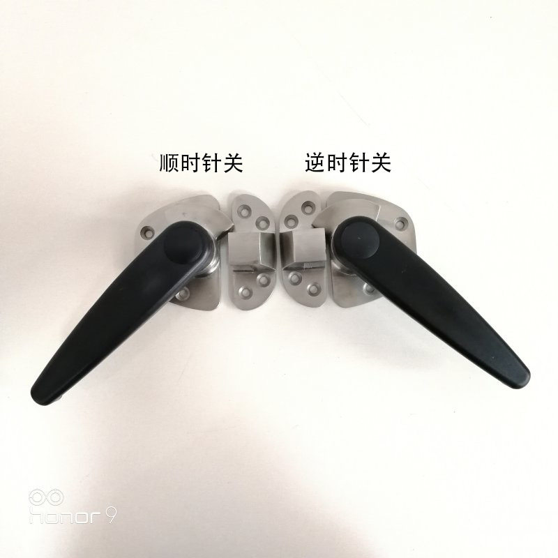 商用厨房设备配件 蒸柜门把手 冷柜门锁 黑柄不锈钢门拉手