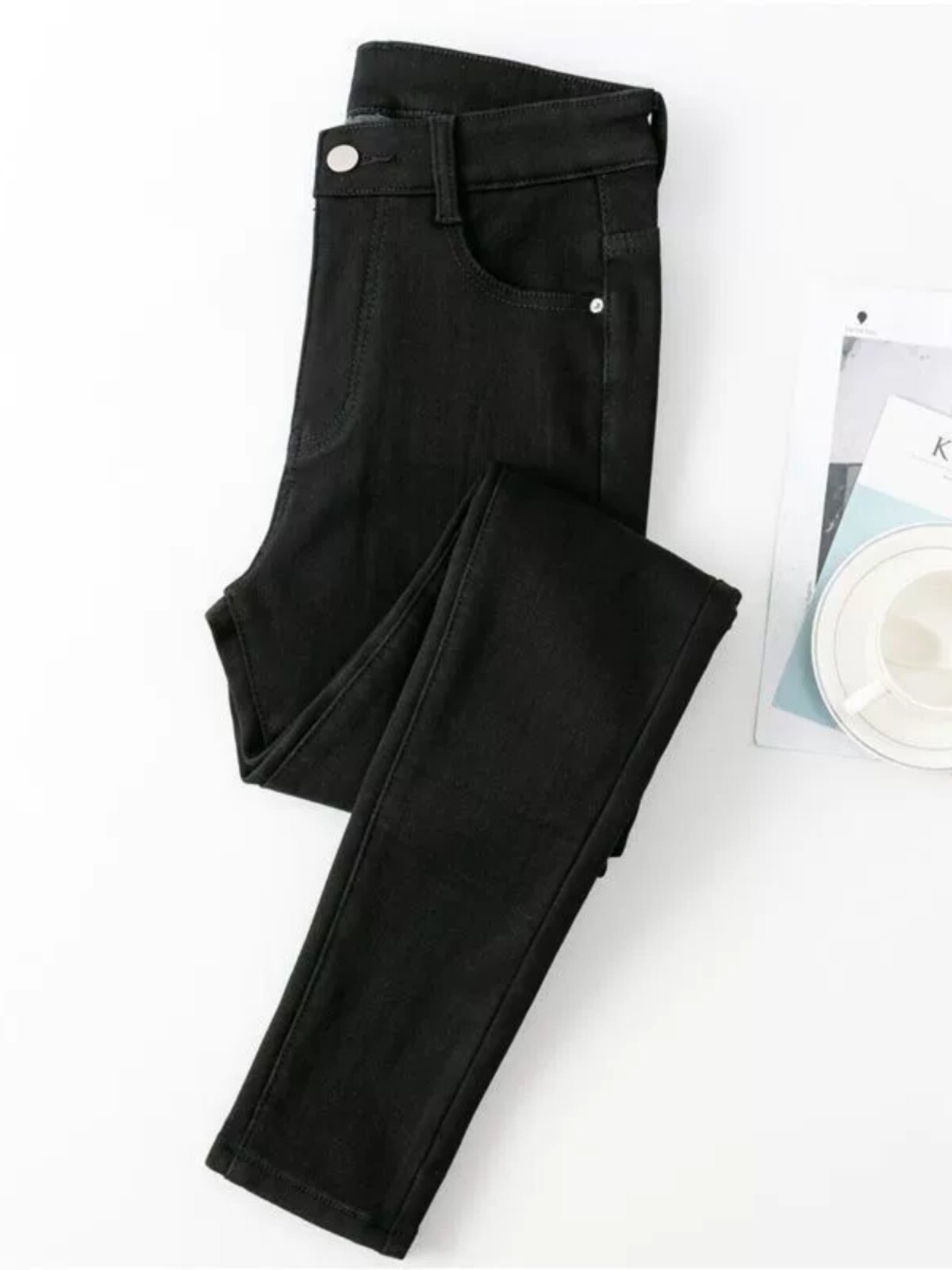 JEANS WOMENS 2024 NEW SPRING AND AUTUMN HIGH-WAISTED VERSATILE SLIMMING SKINNY STRETCH SMALL FOOT PANTS WOMENS PENCIL PANTS