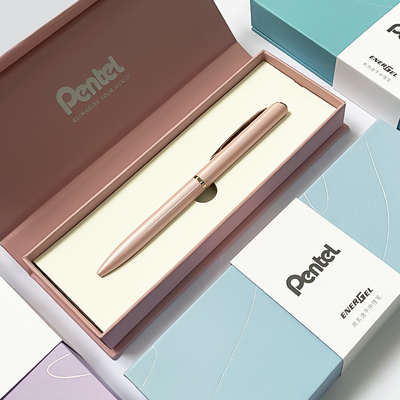 日本派通限定金属杆中性笔BLN2005黄铜限定0.5商务礼盒装签字笔