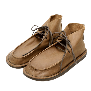 断码女鞋 头层牛皮短靴子复古真皮单鞋高帮单靴女软底妈妈鞋