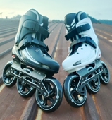 专业125大轮轮滑鞋 男女通用成人代步直排 儿童可调节大三轮速滑鞋