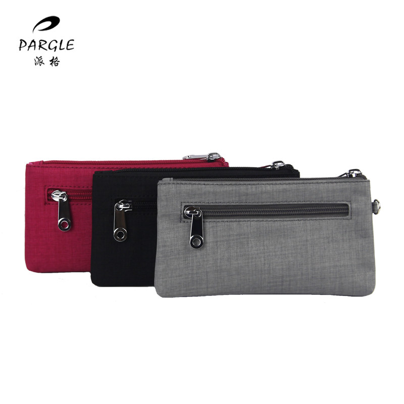 PARGLE派格帆布拉链收纳袋多口袋手拿包极简风办公文件袋