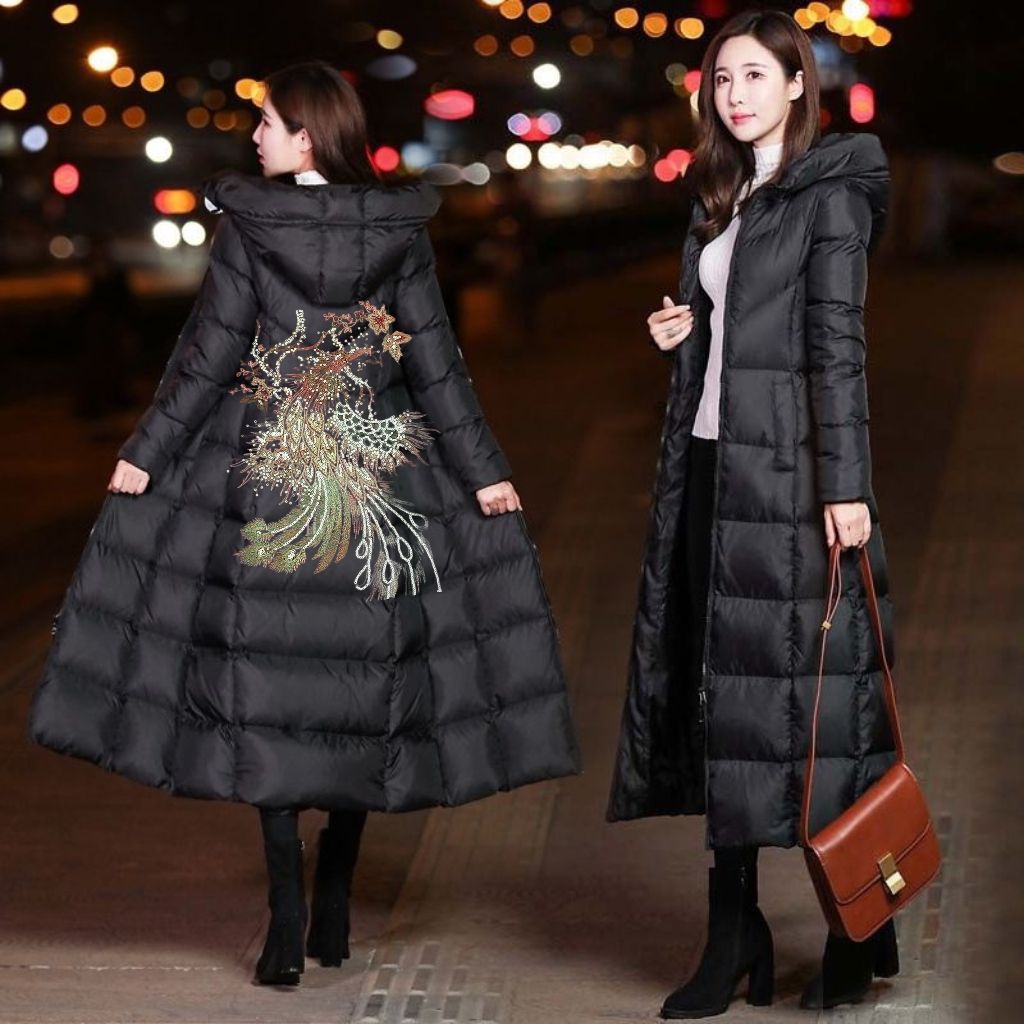 亮片凤凰羽绒棉服女外穿美拉德秋冬亮面2024新款短款立领外套