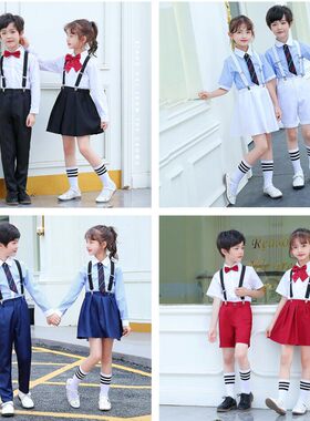 儿童合唱演出服男女童毕业照服装抱婴袋套装小学生主持朗诵表演礼