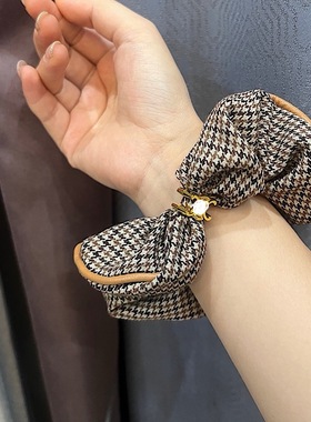 CE千鸟格大肠发圈高级感发绳头绳女韩国网红ins风秋冬头饰2025冬