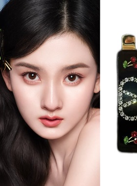 宋祖儿同款鸭嘴夹发夹女樱桃闪钻发卡边夹侧边刘海夹子2025新款