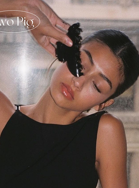 emijay同款经典简约纯黑色发夹ins优雅气质百搭抓夹后脑勺鲨鱼夹