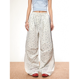 LBPC梁拌泡菜美式复古伞兵裤女2025新款宽松阔腿裤休闲慵懒长裤