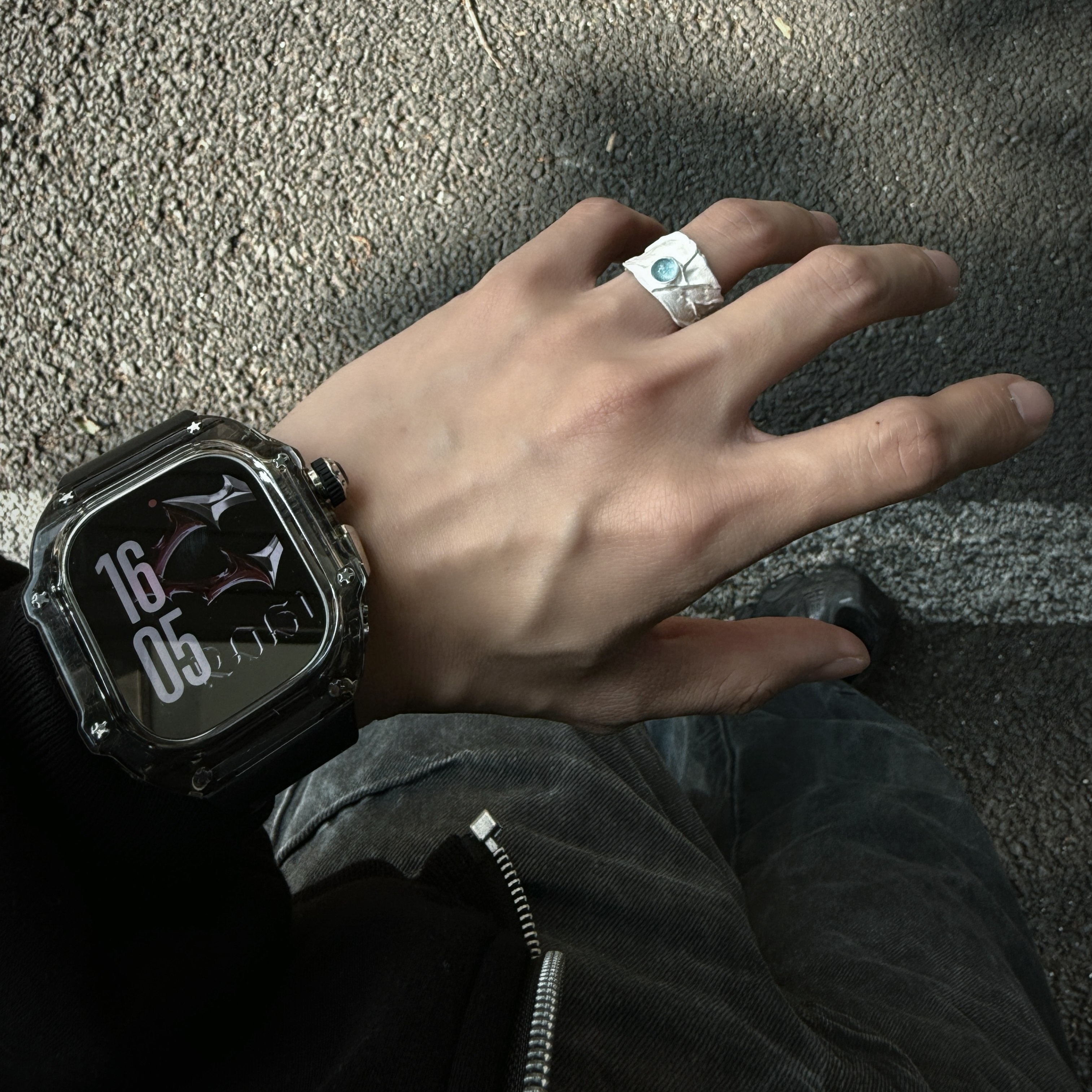 梁拌泡菜降维刻痕对戒纯爱饰品手工开口925银戒指男女同款情侣款