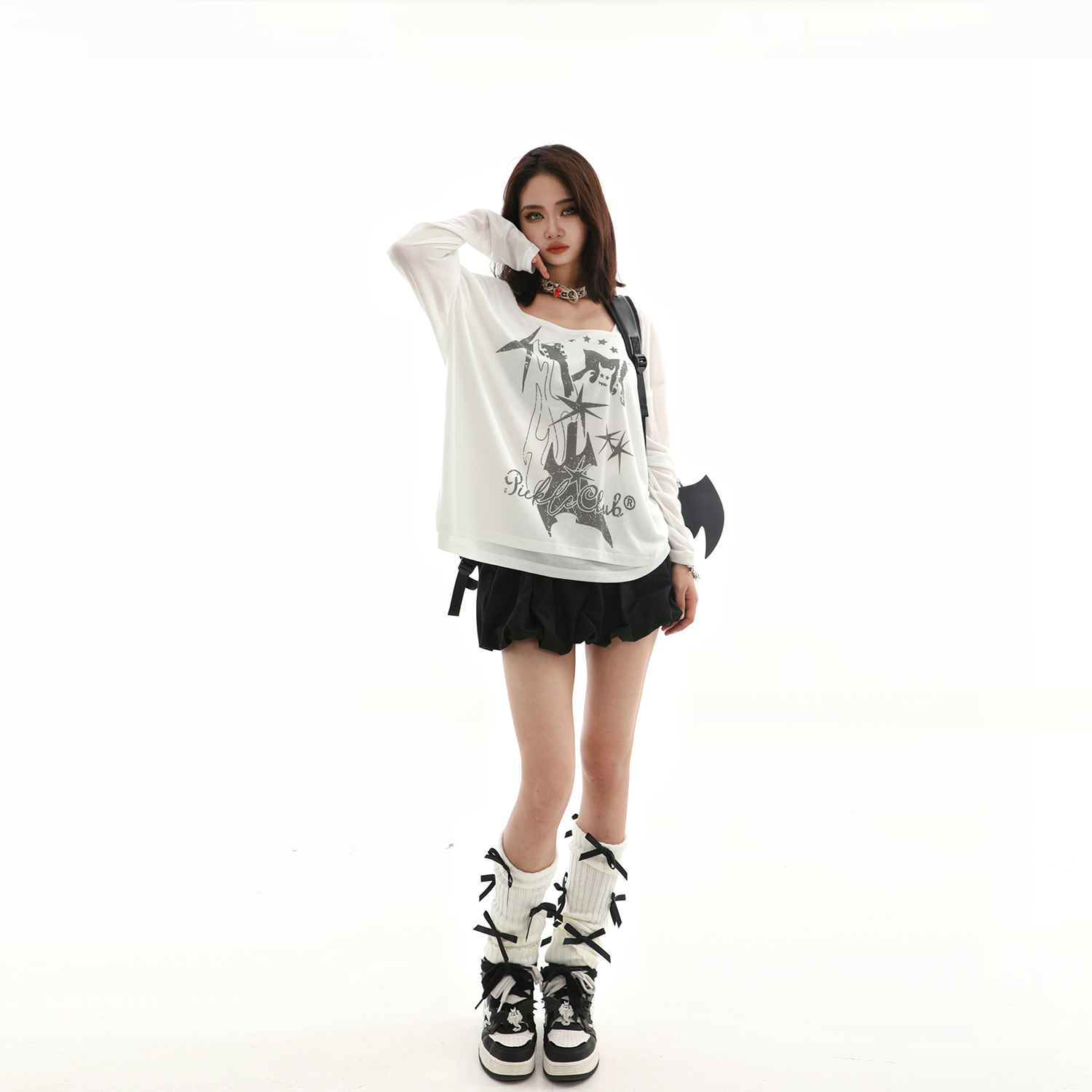 梁拌泡菜PC原创涅槃朋克罩衫防晒女复古印花小坎肩吊带上衣T恤女