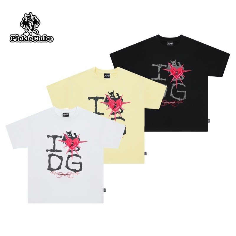 梁拌泡菜原创国潮夏季新款宽松短袖重磅纯棉t恤幽灵印花美式小众,女装/女士精品,T恤,淘宝优惠券,粉丝福利购,淘宝优惠卷