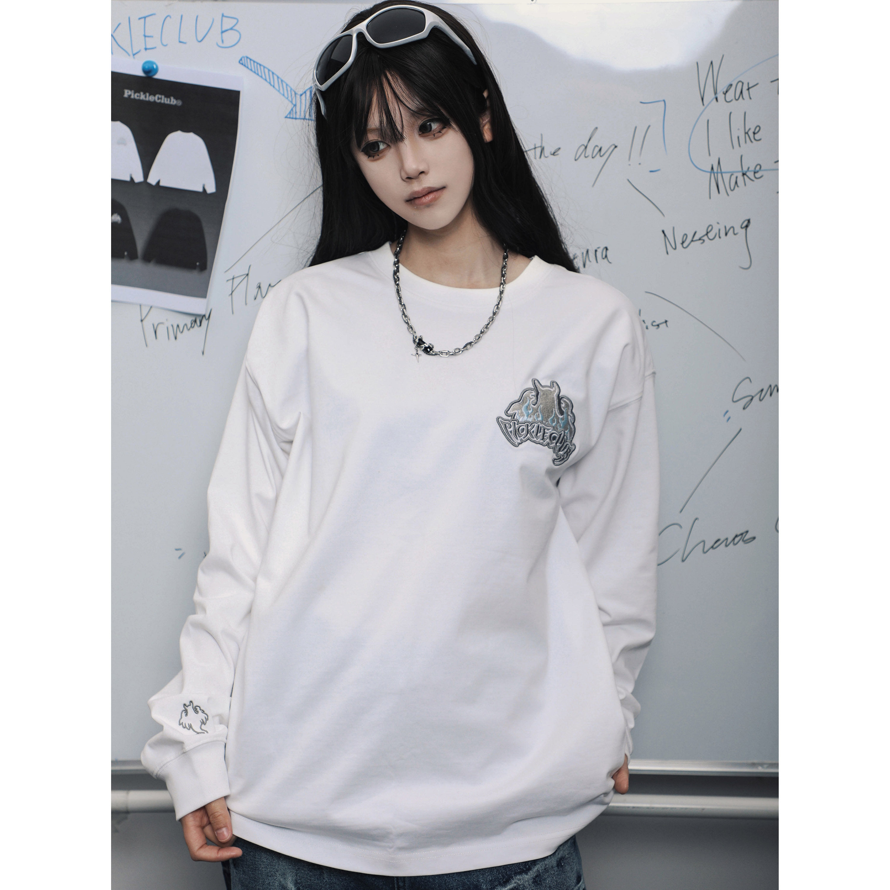 梁拌泡菜凉感火焰刺绣印花T恤防晒基础打底长袖上衣百搭男女国潮,女装/女士精品,T恤,淘宝优惠券,粉丝福利购,淘宝优惠卷