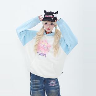 美式 卫衣男女百搭长袖 慵懒风上衣国潮 海星幽灵插肩袖 梁拌泡菜PC