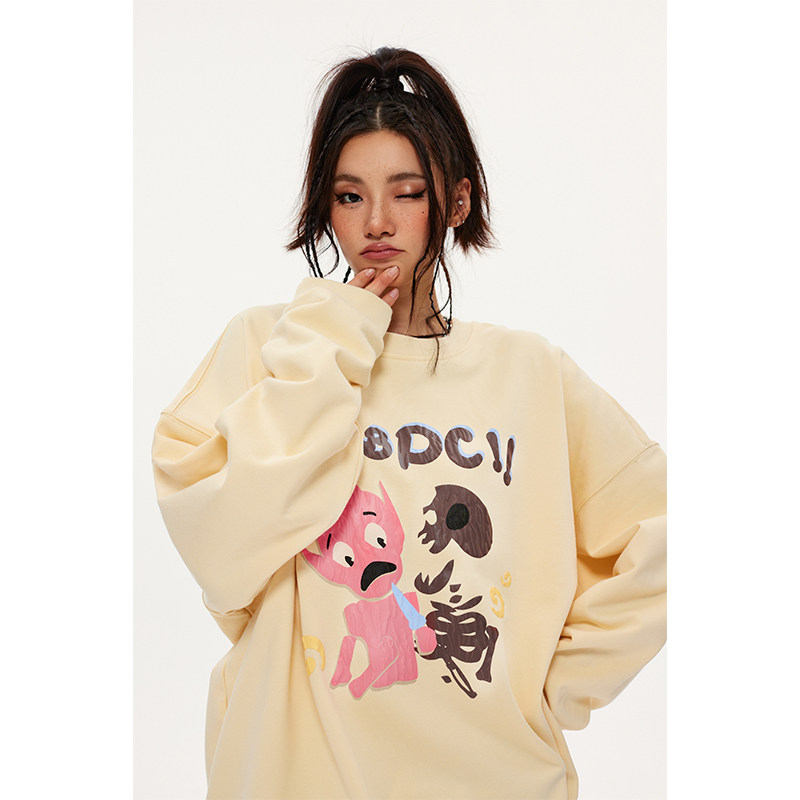 清仓限时5折 骷髅系列美式原创嘻哈街头圆领卫衣休闲宽松街头男女,女装/女士精品,卫衣/绒衫,淘宝优惠券,粉丝福利购,淘宝优惠卷