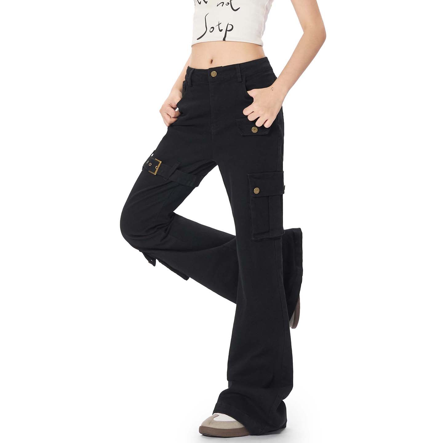 梁拌泡菜美式复古工装男女水洗做旧微喇长裤新款多口袋褶皱休闲裤,女装/女士精品,牛仔裤,淘宝优惠券,粉丝福利购,淘宝优惠卷