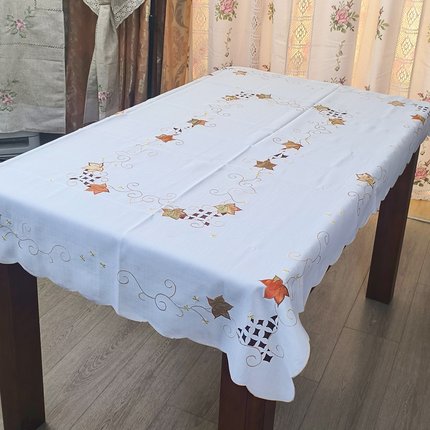 包邮出口刺绣桌布茶几布100x150布艺手工贴布绣非遗外贸促销处理