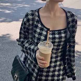 断款 小末家 断码 美丽奴羊毛星星千鸟格set 万能贵贵内搭