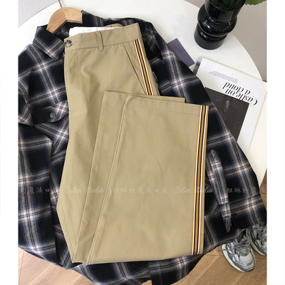 祖琳的魔法口袋◆HK香港设计师品牌小直筒休闲裤刺绣裤子E10404