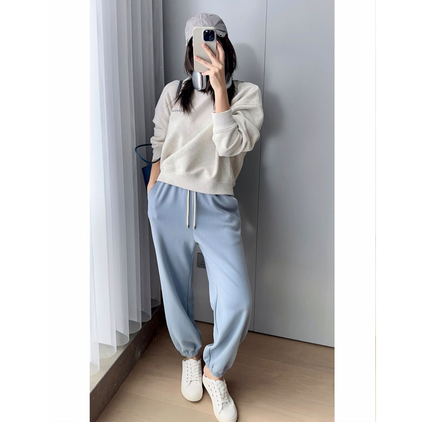 新意法 kamu海盐牛奶 宽松束脚卫裤女士春秋长裤 F20201