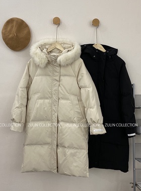 拍下改价159清仓不退换◆张BB90绒羽绒服宽松长款连帽外套D10302