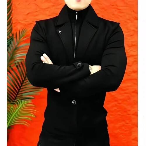 2026春秋季男士高端欧版时尚轻奢假两件帅气西装领青少年卫衣男