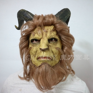 美女与野兽cos真人版动物面具头套cosplay万圣节王子狮子道具
