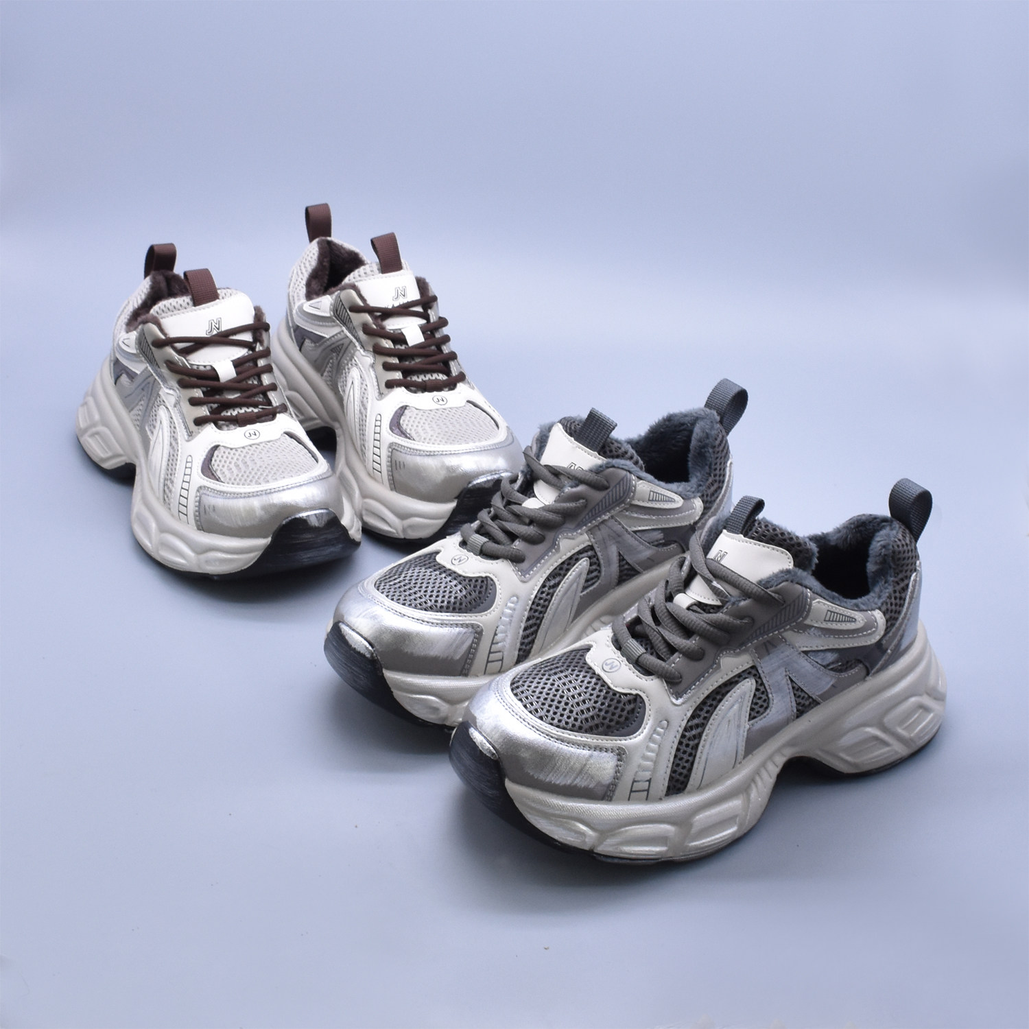 冬季厚底绒里老爹鞋增高运动青春软底学院休闲鞋防滑百搭松糕鞋潮