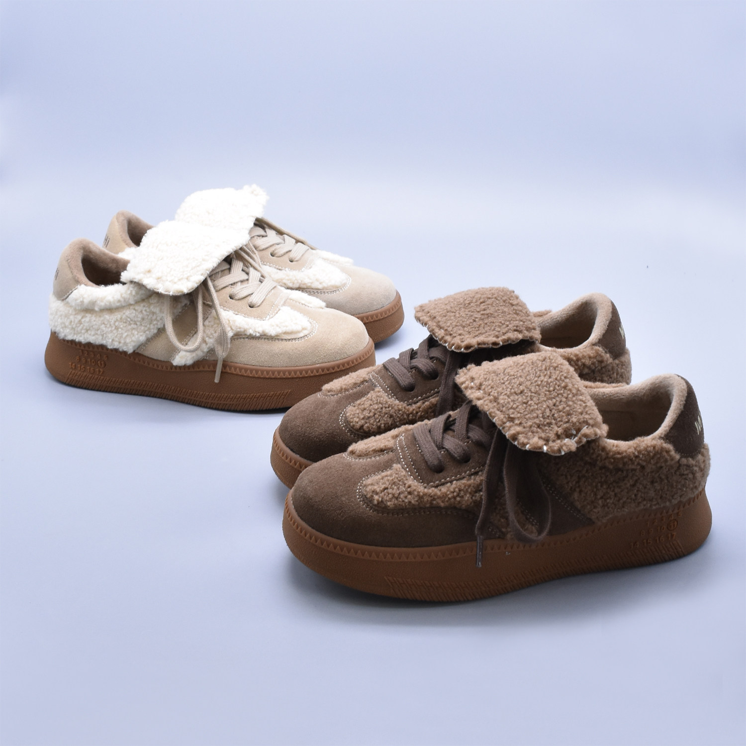 百搭厚绒里牛皮运动休闲鞋真皮厚底翻盖德训鞋女单鞋圆头软底棉鞋,女鞋,休闲板鞋,淘宝优惠券,粉丝福利购,淘宝优惠卷