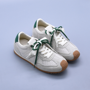 带软底德训鞋 百搭复古街头美式 双色鞋 女秋新款 潮 休闲内增高阿甘鞋