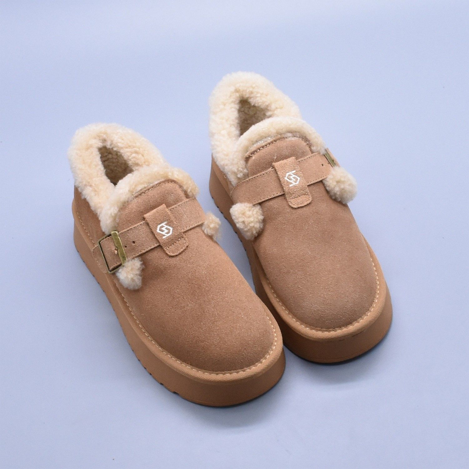 微瑕百搭厚底真皮勃肯鞋女复古休闲软底扣带加绒羊毛口休闲棉鞋潮,女鞋,勃肯鞋/软木鞋,淘宝优惠券,粉丝福利购,淘宝优惠卷