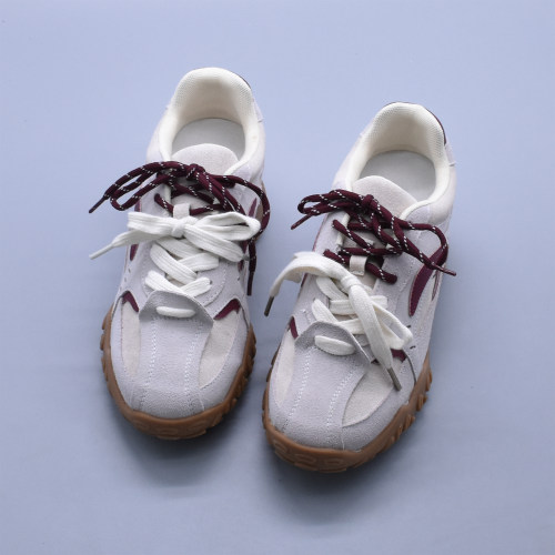 2026春季新款鸳鸯鞋带内增高厚底德训女休闲运动鞋ins潮单鞋百搭