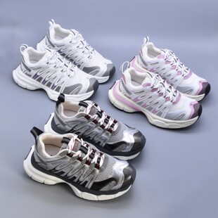 微瑕百搭太空镜厚底银灰色老爹鞋女夏季新款增高户外运动鞋子女潮