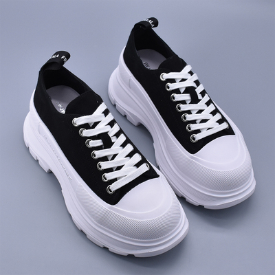 爆款松糕厚底增高系带帆布鞋女春季百搭学院休闲鞋透气软底包邮潮