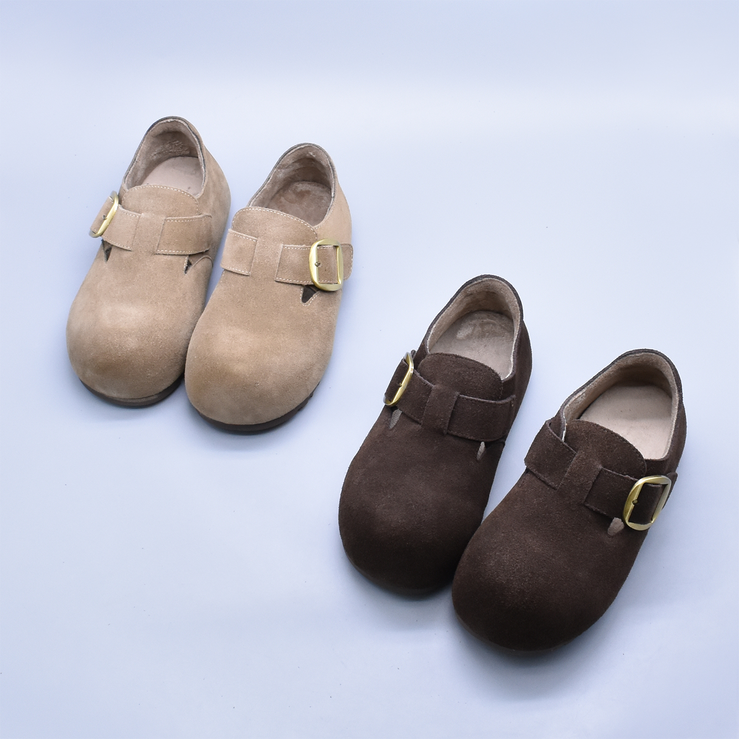 冬季百搭内增高毛毛鞋女鞋复古休闲卡皮巴拉勃肯鞋软底加绒棉鞋潮