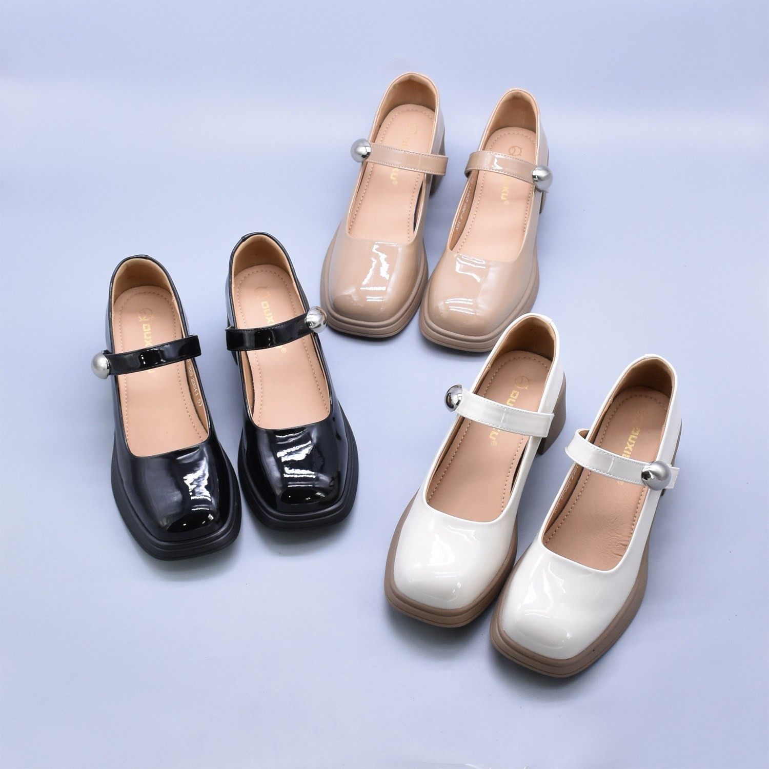 新款百搭软底乐福鞋粗跟小皮鞋软漆皮中跟经典玛丽珍魔术贴单鞋潮,女鞋,玛丽珍鞋,淘宝优惠券,粉丝福利购,淘宝优惠卷