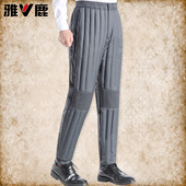 轻薄羽绒棉裤 雅鹿羽绒裤 爸爸爷爷大码 内胆老年人男士 高腰松紧 男款
