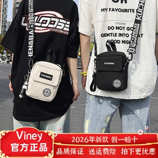 viney斜挎包男士潮牌单肩包女学生小背包轻便胸包工地手机包袋