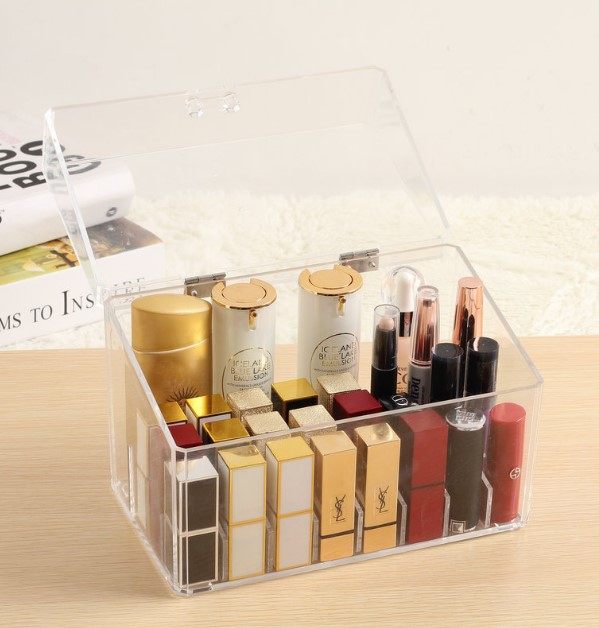 翻盖防尘式口红收纳盒亚克力整理盒桌面透明化妆盒口红专用盒包邮,收纳整理,桌面收纳盒,淘宝优惠券,粉丝福利购,淘宝优惠卷